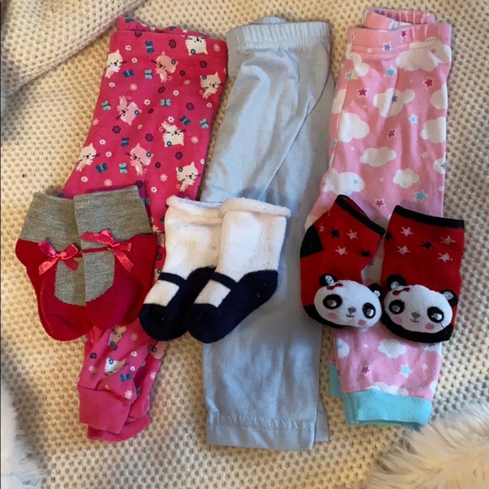 6 piece bundle pre-loved leggings & socks